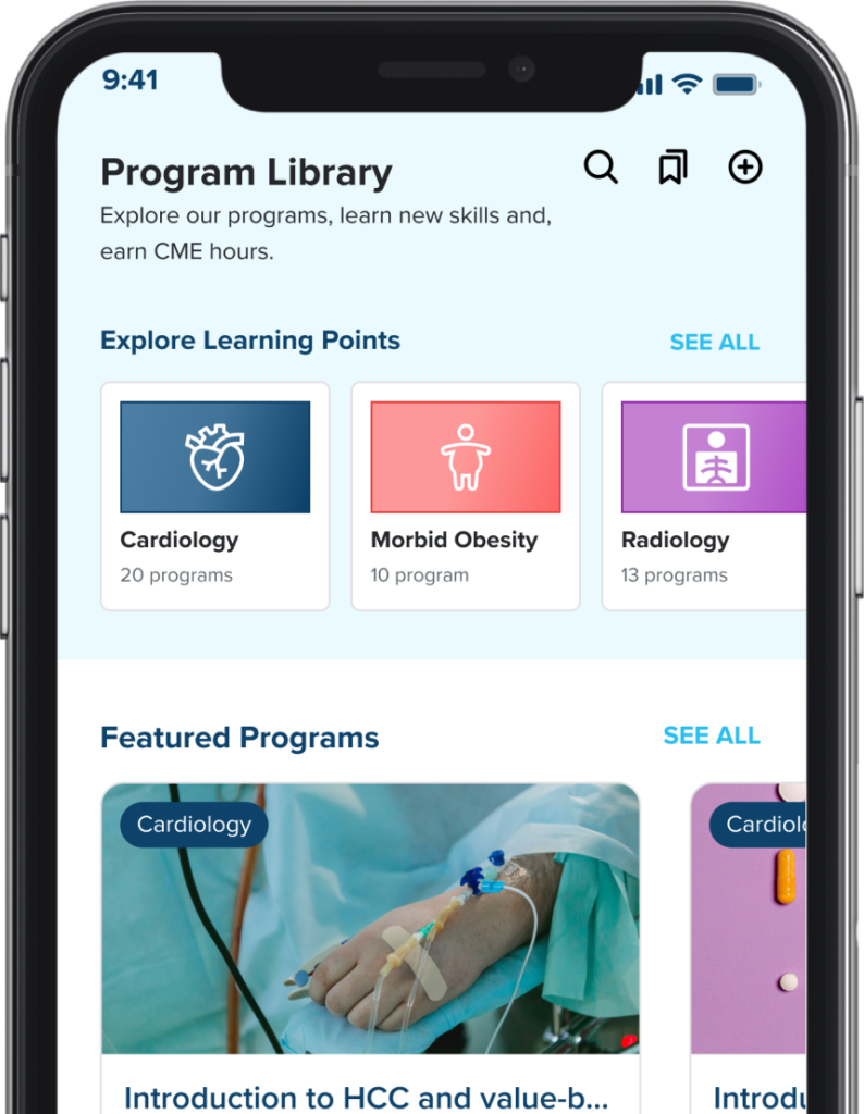 Medical education app program library