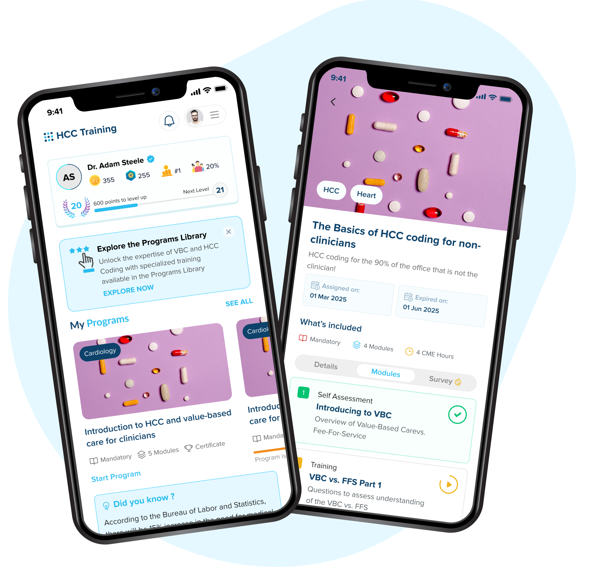 DoctusTech HCC coding app on iPhone showing clinical vignette