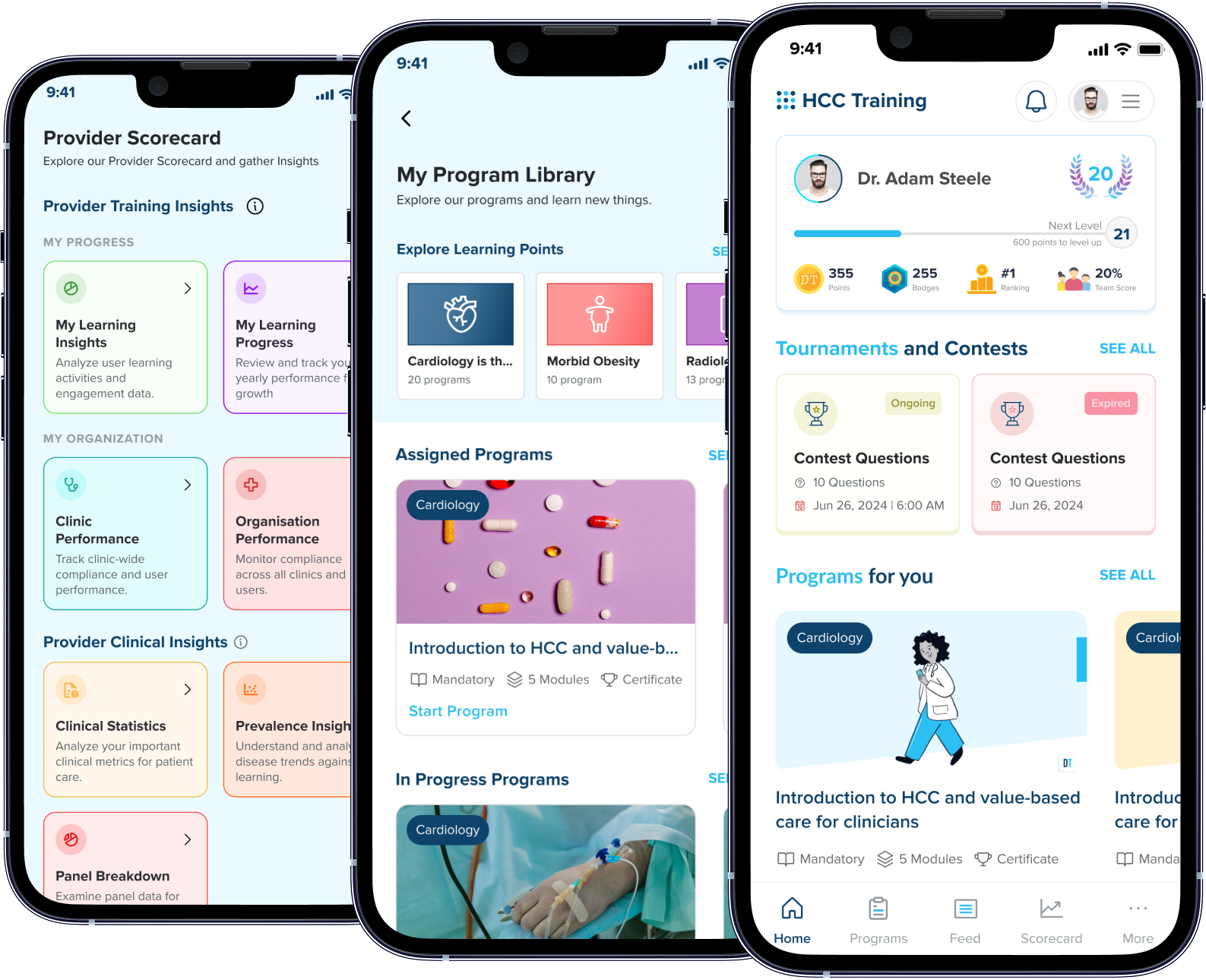 CME medical education app dashboard